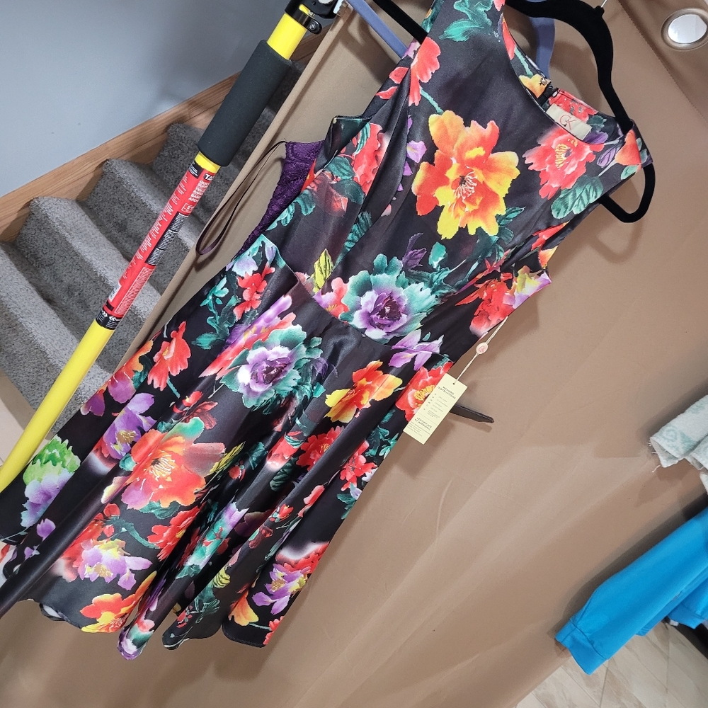 Grace Karin black with floral pattern